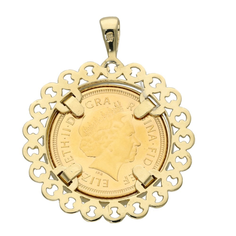 2003 Yellow Gold Half Sovereign Coin Mounted Coin Pendant - 7.0g