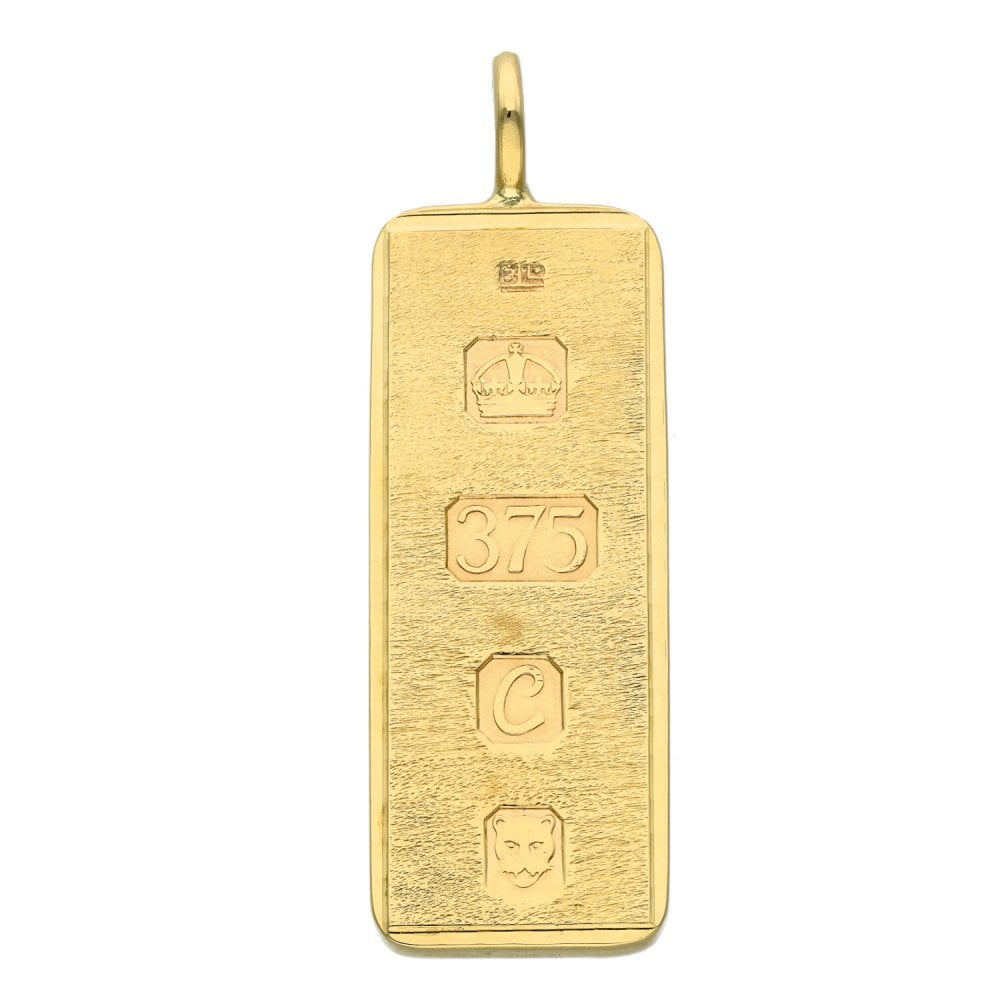 9ct Yellow Gold Ingot Pendant - 15.9g