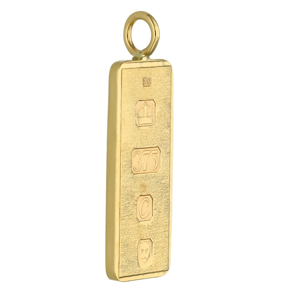 9ct Yellow Gold Ingot Pendant - 15.9g