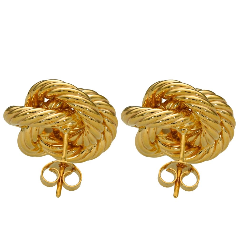 9ct Yellow Gold Rope Twist Stud Earrings - 2.8g