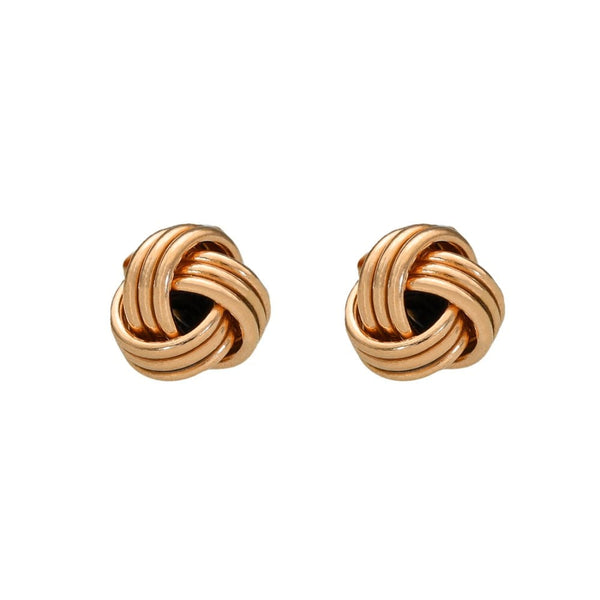 Ladies 9ct Rose Gold Woolmark Knot Stud Earrings