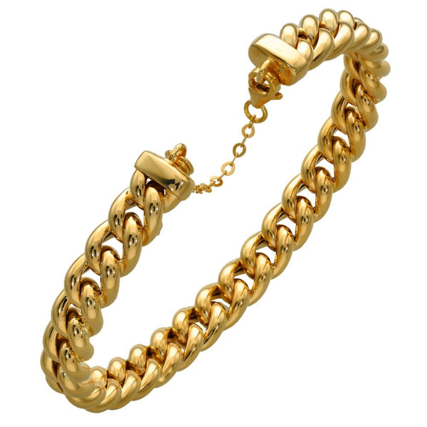 Ladies 9ct Yellow Gold Hollow Curb Link Torque Style Bangle