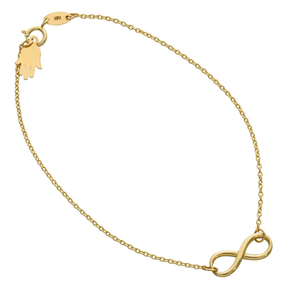 Ladies 9ct Yellow Gold Infinity Bracelet - 7.5"