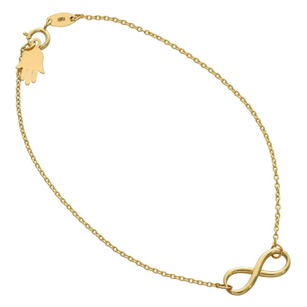 Ladies 9ct Yellow Gold Infinity Bracelet - 7.5"