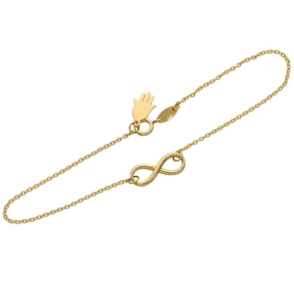Ladies 9ct Yellow Gold Infinity Bracelet - 7.5"