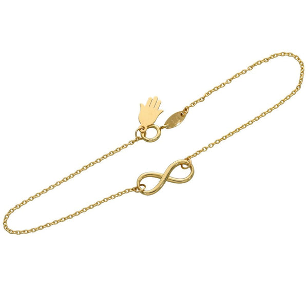 Ladies 9ct Yellow Gold Infinity Bracelet - 7.5"