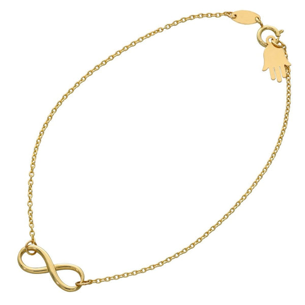 Ladies 9ct Yellow Gold Infinity Bracelet - 7.5"