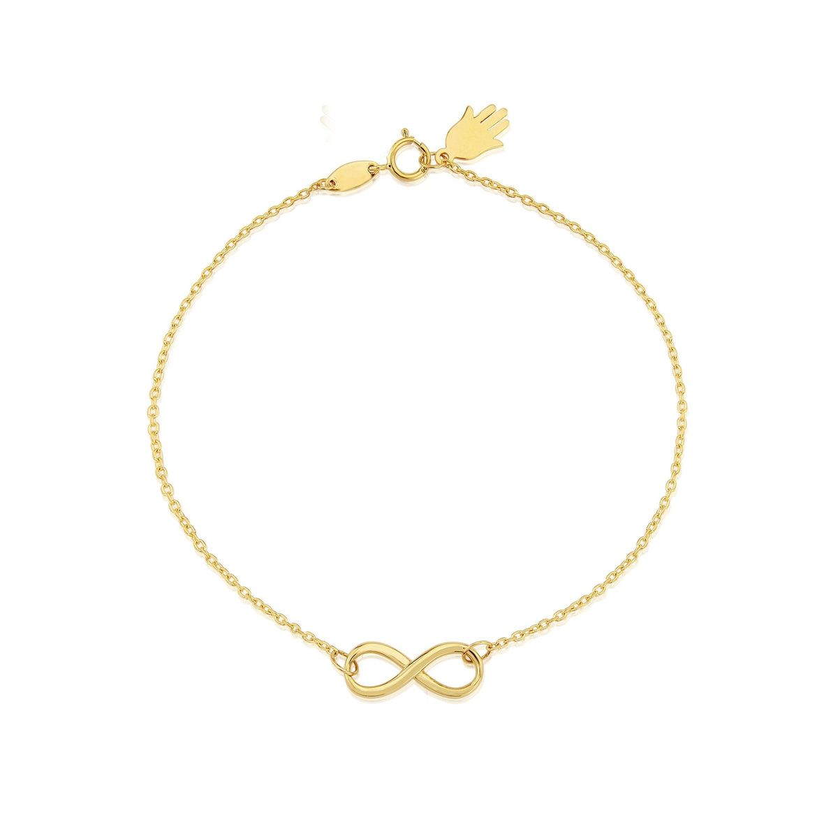 Ladies 9ct Yellow Gold Infinity Bracelet - 7.5"