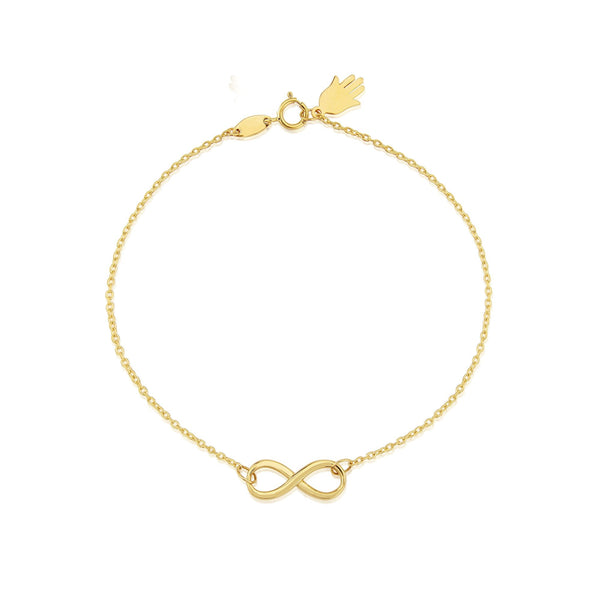 Ladies 9ct Yellow Gold Infinity Bracelet - 7.5"