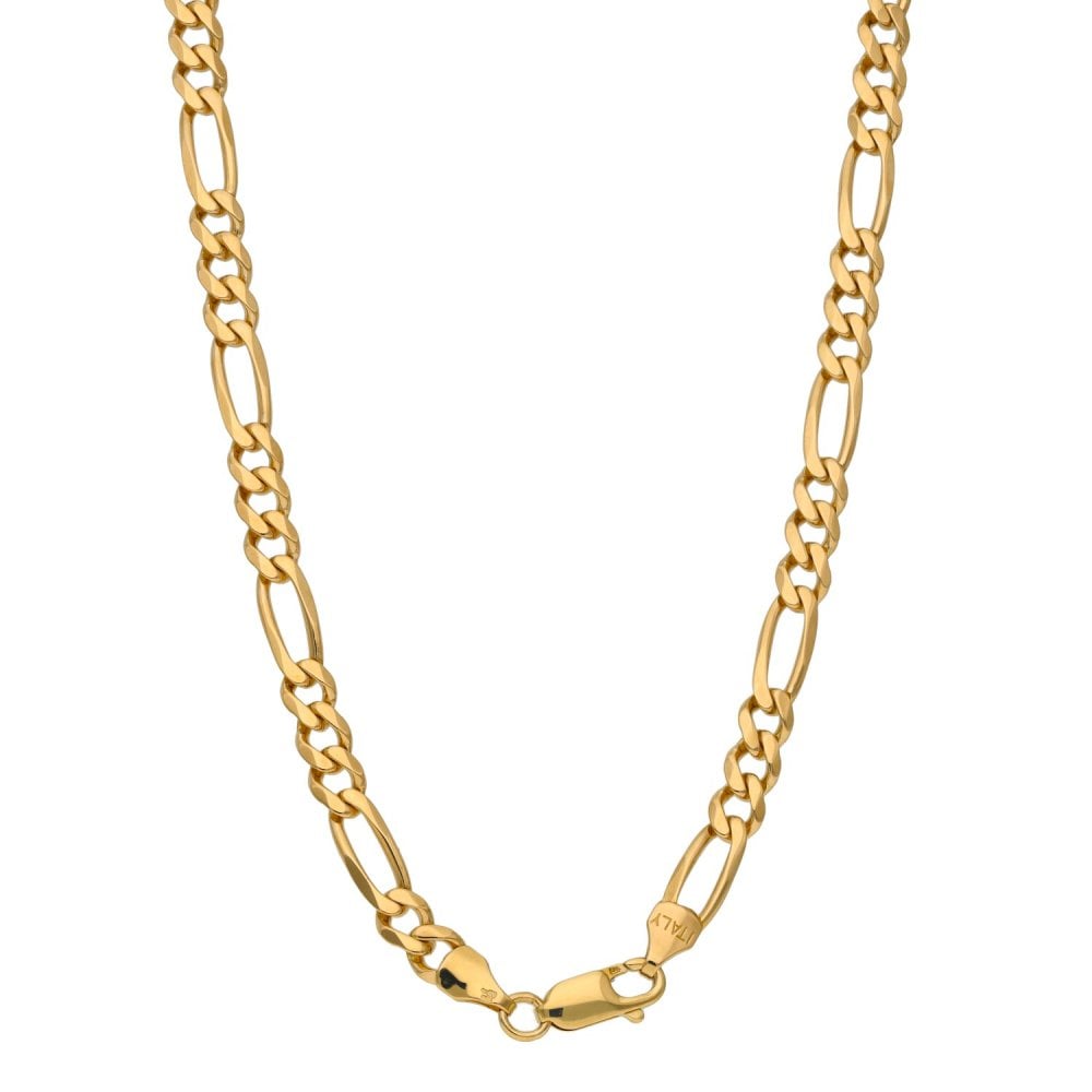 9ct Yellow Gold Figaro Chain - 20" - 16.2g