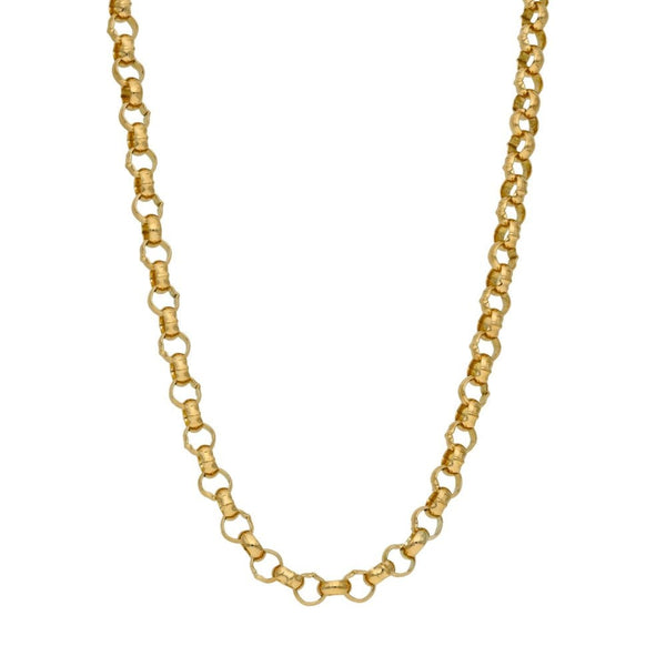 9ct Yellow Gold Round Belcher Chain - 18" - 17.9g
