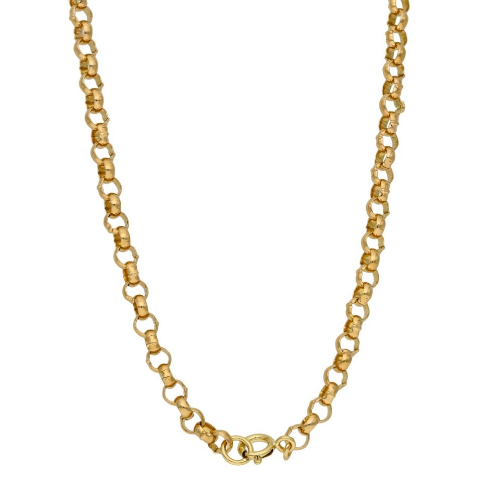 9ct Yellow Gold Round Belcher Chain - 18" - 17.9g
