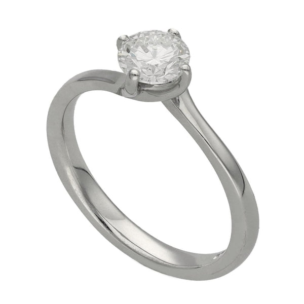 Ladies 18ct White Gold Certified Diamond Engagement Ring