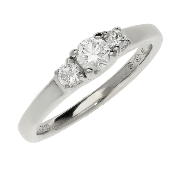 Ladies 9ct White Gold Three Stone Diamond Row Ring - 0.42ct