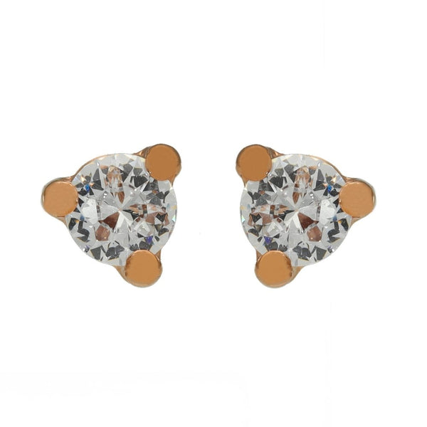 Ladies 9ct Rose Gold Cubic Zirconia Stud Earrings