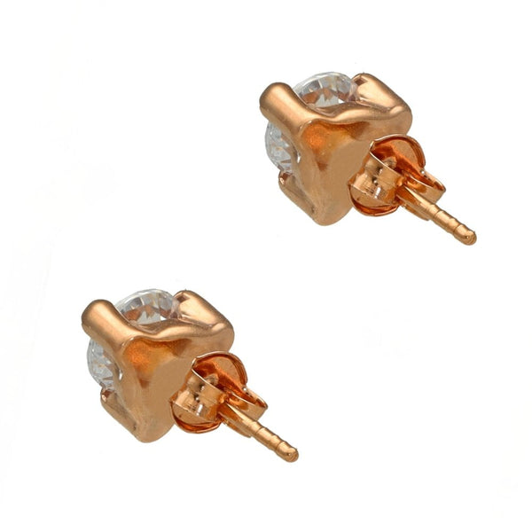Ladies 9ct Rose Gold Cubic Zirconia Stud Earrings