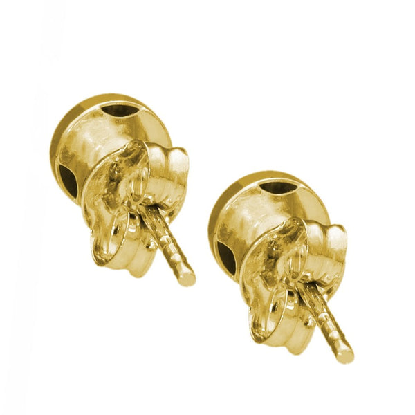 Ladies 9ct Yellow Gold Small Flat Circle Stud Earrings