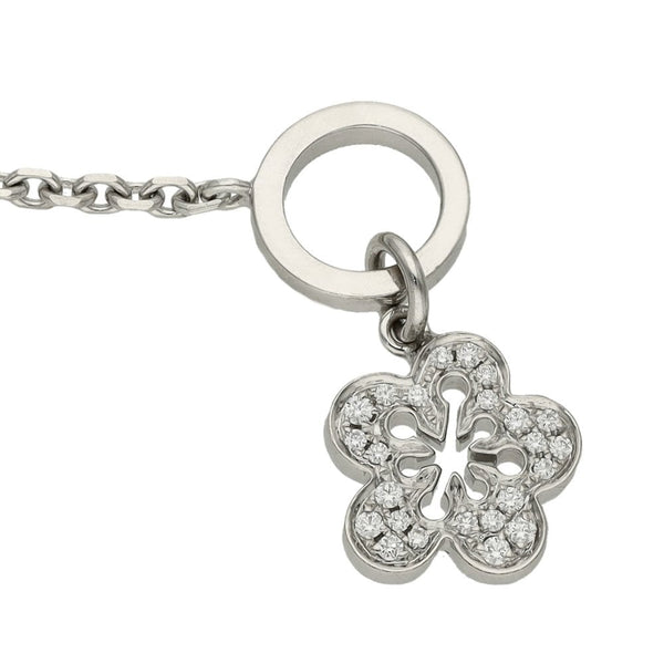 Ladies 18ct White Gold Diamond Flower Blossom Bracelet - 0.80ct
