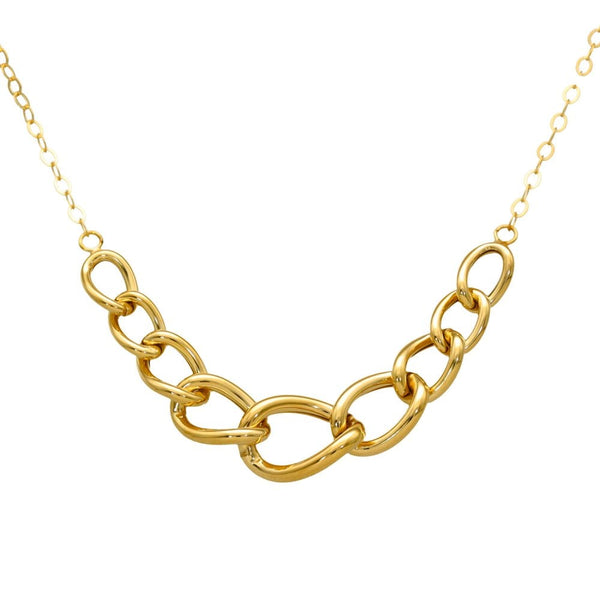 Ladies 9ct Yellow Gold Hollow Graduated Curb Chain 18" Necklace