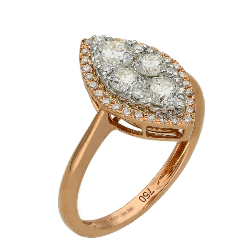 Ladies 18ct Rose Gold Round Brilliant Diamond Ring - 1.05ct