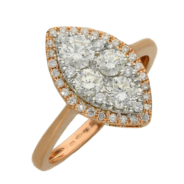 Ladies 18ct Rose Gold Round Brilliant Diamond Ring - 1.05ct