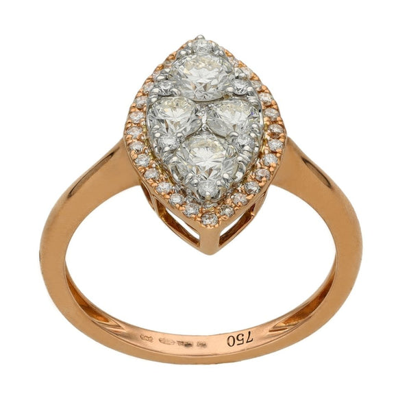 Ladies 18ct Rose Gold Round Brilliant Diamond Ring - 1.05ct