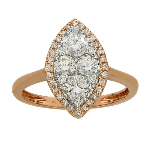 Ladies 18ct Rose Gold Round Brilliant Diamond Ring - 1.05ct