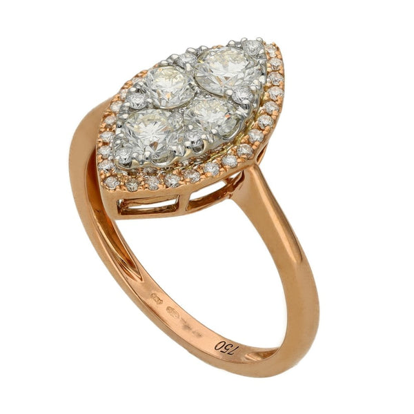 Ladies 18ct Rose Gold Round Brilliant Diamond Ring - 1.05ct