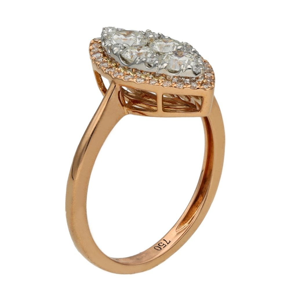 Ladies 18ct Rose Gold Round Brilliant Diamond Ring - 1.05ct
