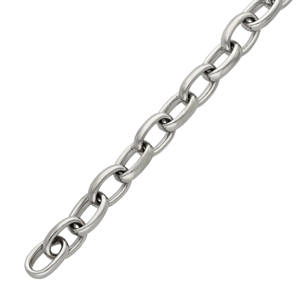 18ct White Gold Belcher Bracelet - 8" - 46.8g