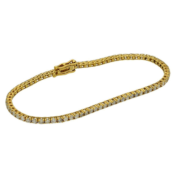 Ladies 18ct Yellow Gold Diamond Tennis Bracelet - 3.00ct