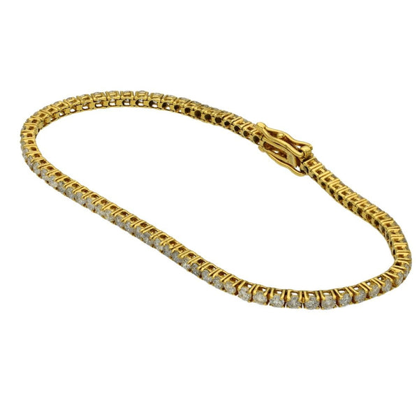 Ladies 18ct Yellow Gold Diamond Tennis Bracelet - 3.00ct