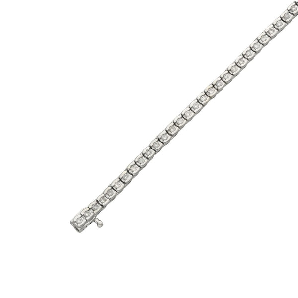 Ladies 18ct White Gold Diamond Tennis Bracelet - 1.00ct - 7.5"