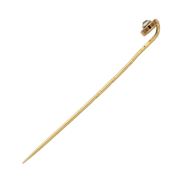 Gents 9ct Yellow Gold Diamond Stick Pin - 0.12ct
