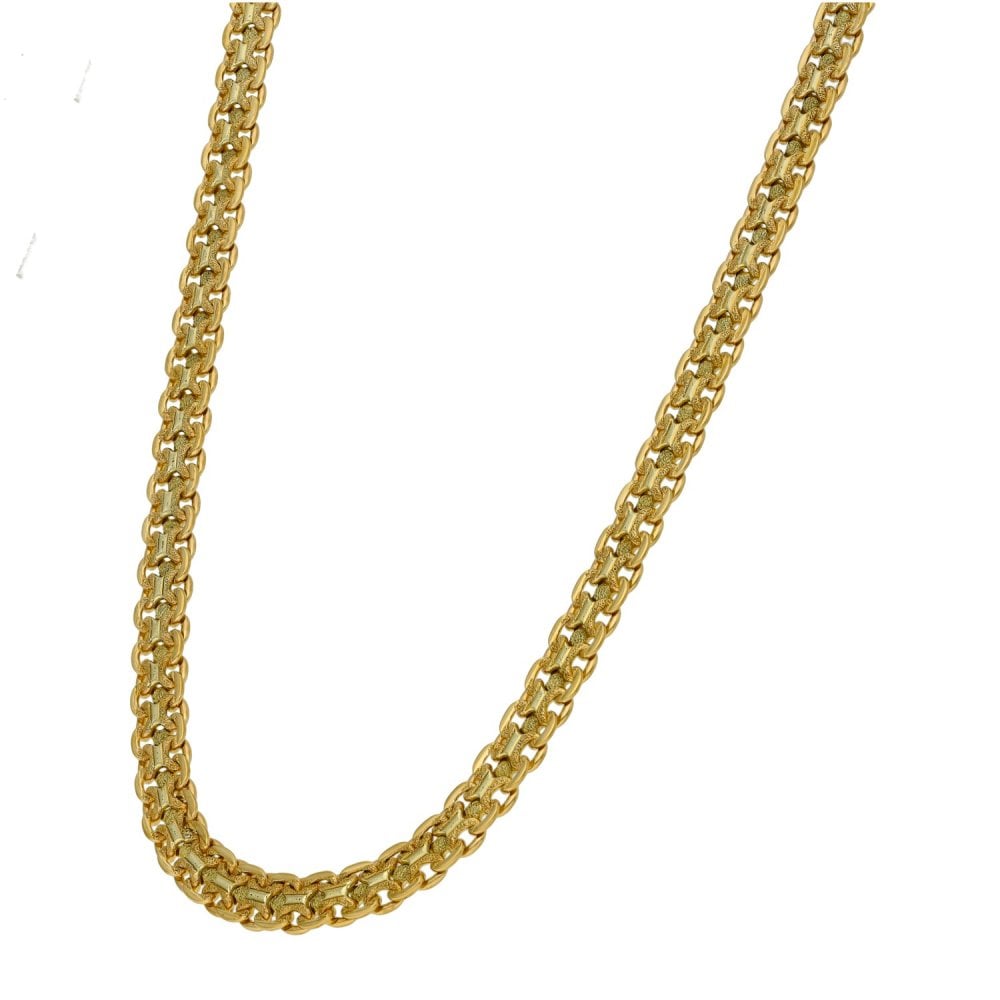 9ct Yellow Gold Kiss Link Chain - 26.8g - 18"