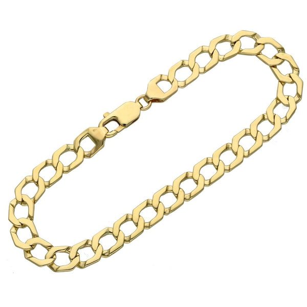 Gents 9ct Yellow Gold Curb Bracelet - 9" - 15.0g