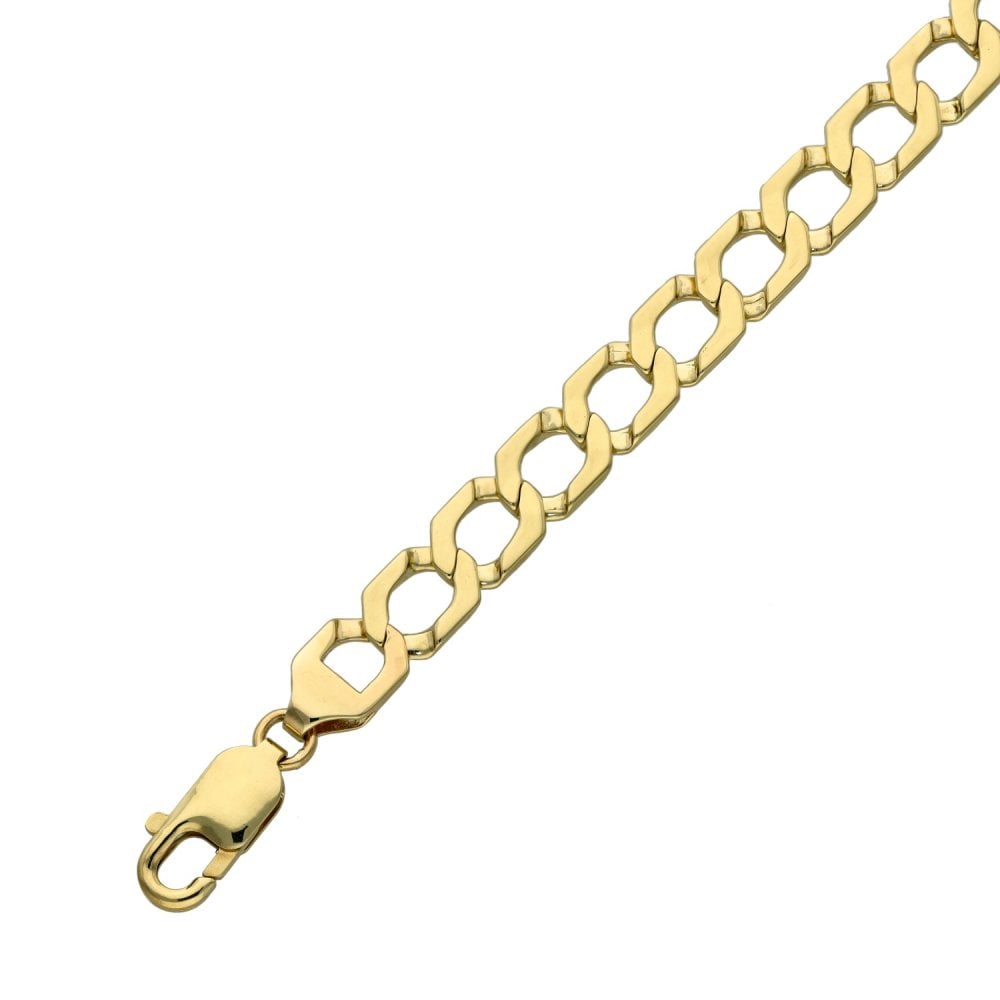 Gents 9ct Yellow Gold Curb Bracelet - 9" - 15.0g