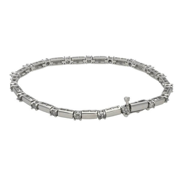 Ladies 9ct White Gold Diamond Set Bracelet - 0.50ct