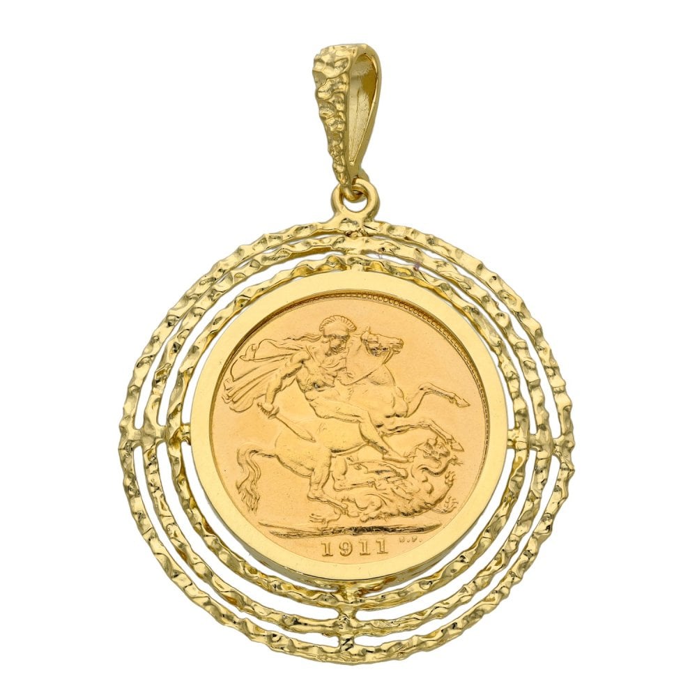 1911 Yellow Gold Full Sovereign Coin Pendant - 14.2g