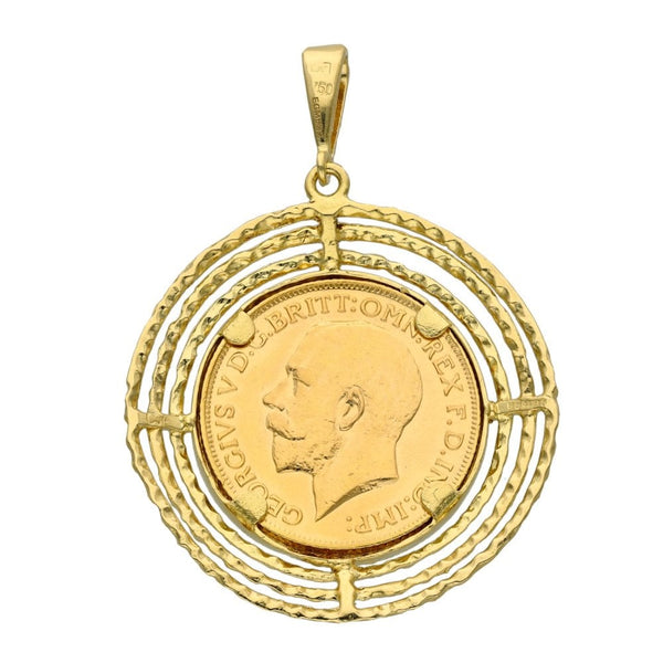 1911 Yellow Gold Full Sovereign Coin Pendant - 14.2g
