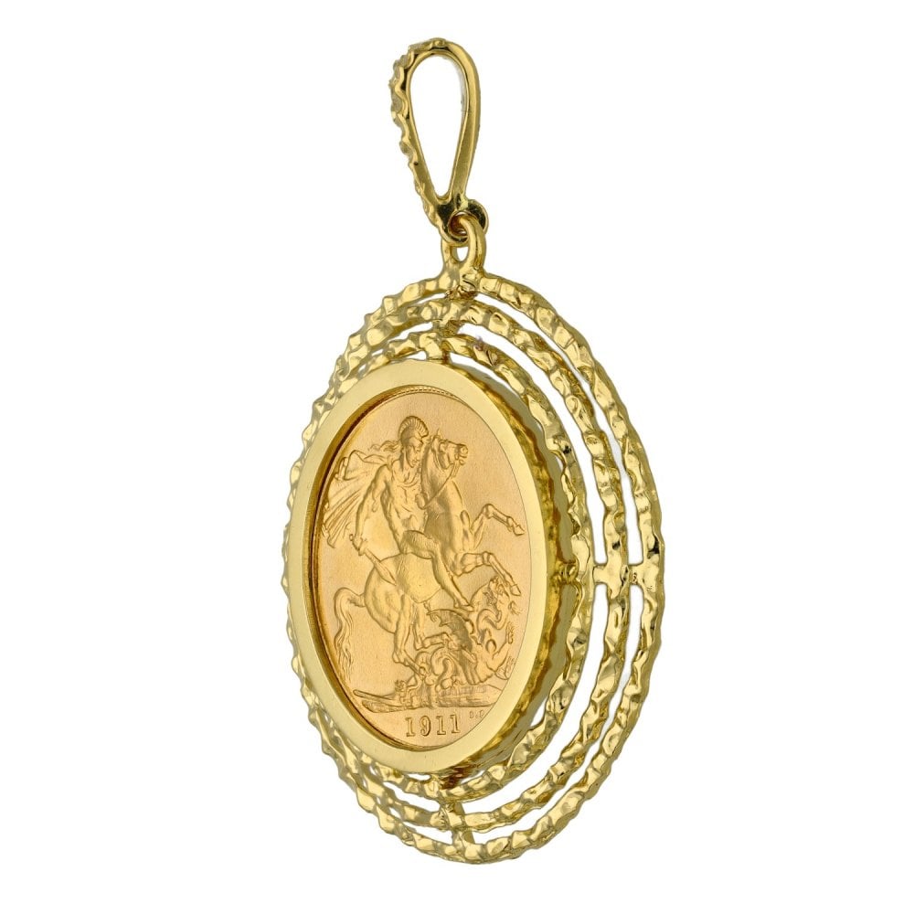 1911 Yellow Gold Full Sovereign Coin Pendant - 14.2g
