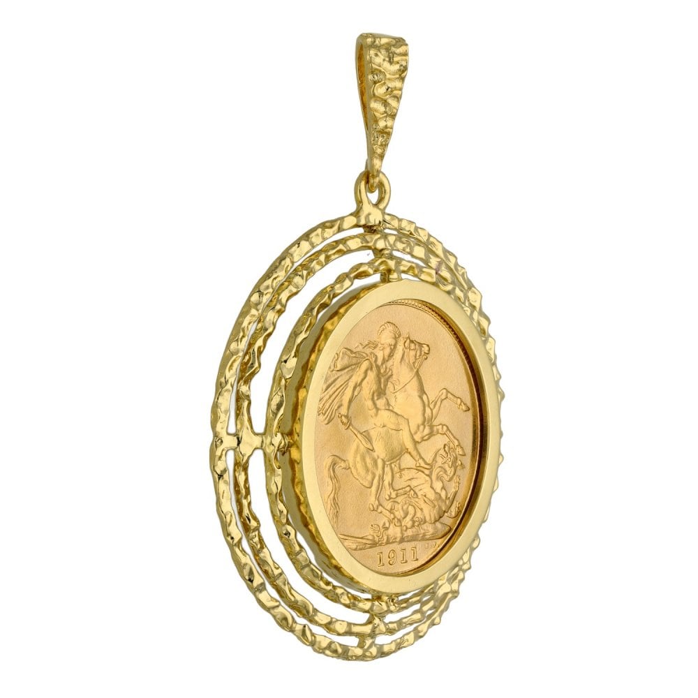 1911 Yellow Gold Full Sovereign Coin Pendant - 14.2g