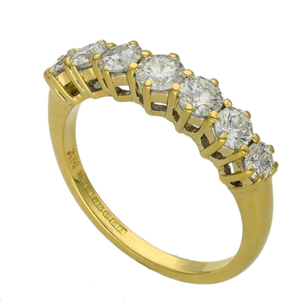 Ladies 18ct Yellow Gold Diamond Half Eternity Ring - 1.00ct