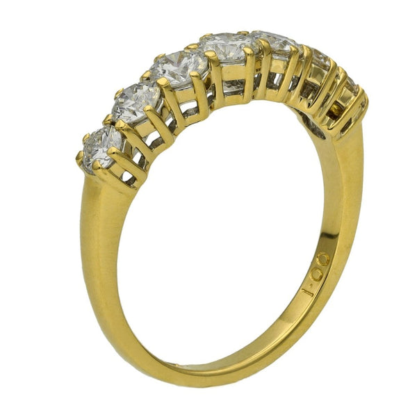 Ladies 18ct Yellow Gold Diamond Half Eternity Ring - 1.00ct