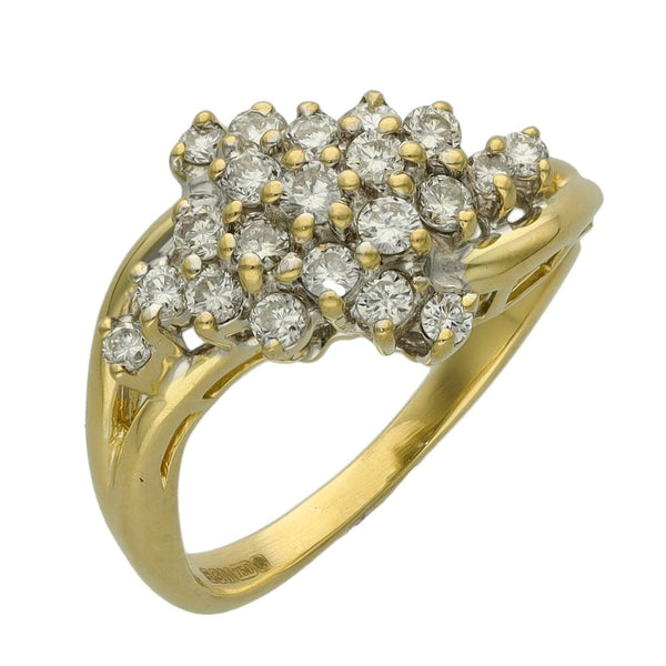 Ladies 18ct Yellow Gold Diamond Cluster Ring - 0.50ct