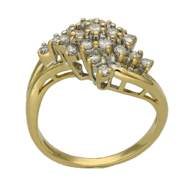 Ladies 18ct Yellow Gold Diamond Cluster Ring - 0.50ct