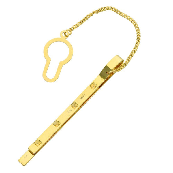 9ct Yellow Gold Tie Slide With Chain - 2.6g