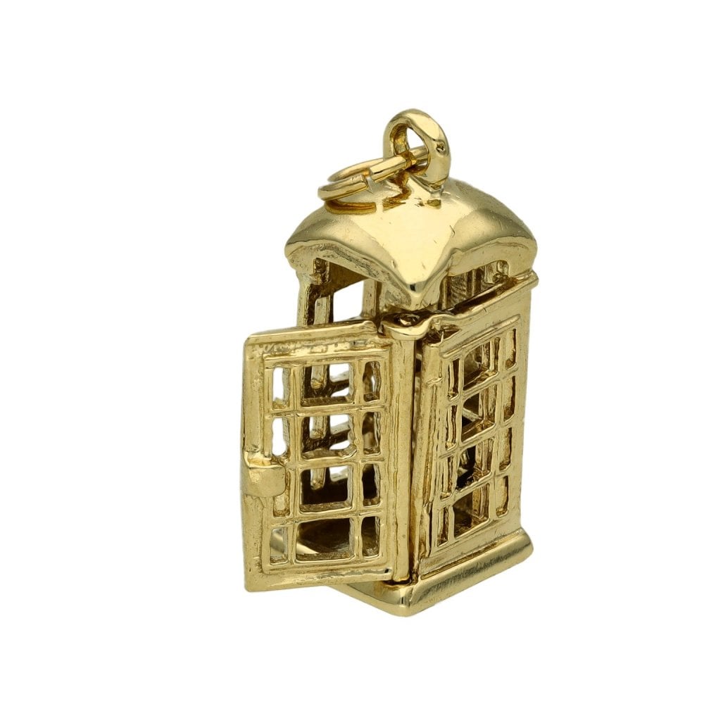 9ct Yellow Gold Telephone Box Charm - 3.5g