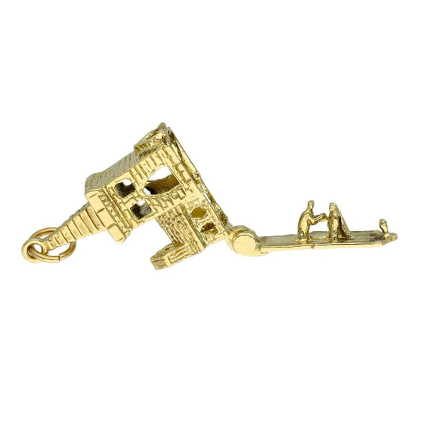 9ct Yellow Gold Church Charm - 3.1g