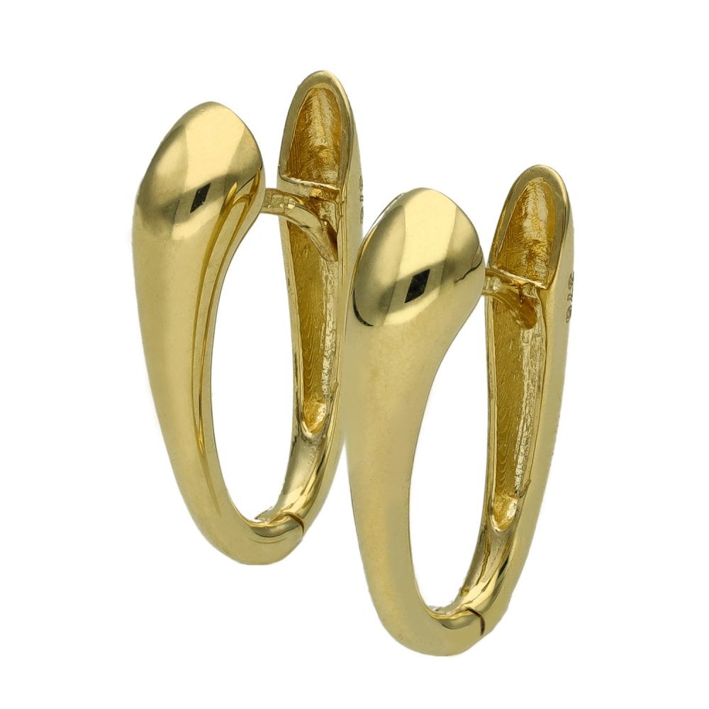 Ladies 9ct Yellow Gold Tapered Hoop Earrings